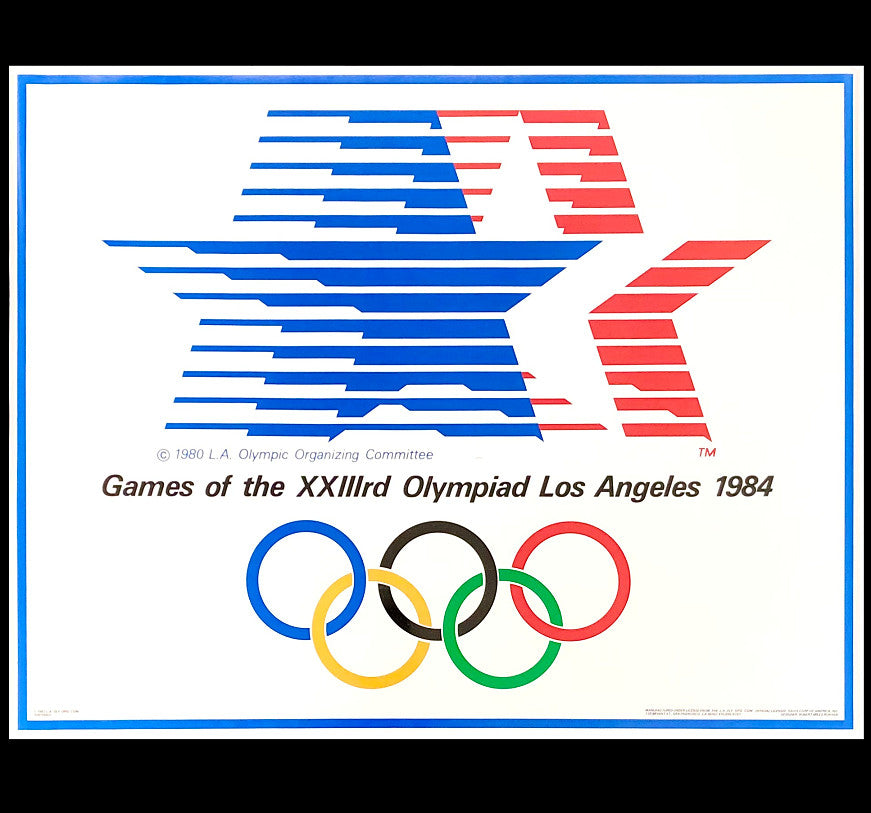 original 1984 Los Angeles Olympic Games 22x28 Star in Motion Olympiad poster New