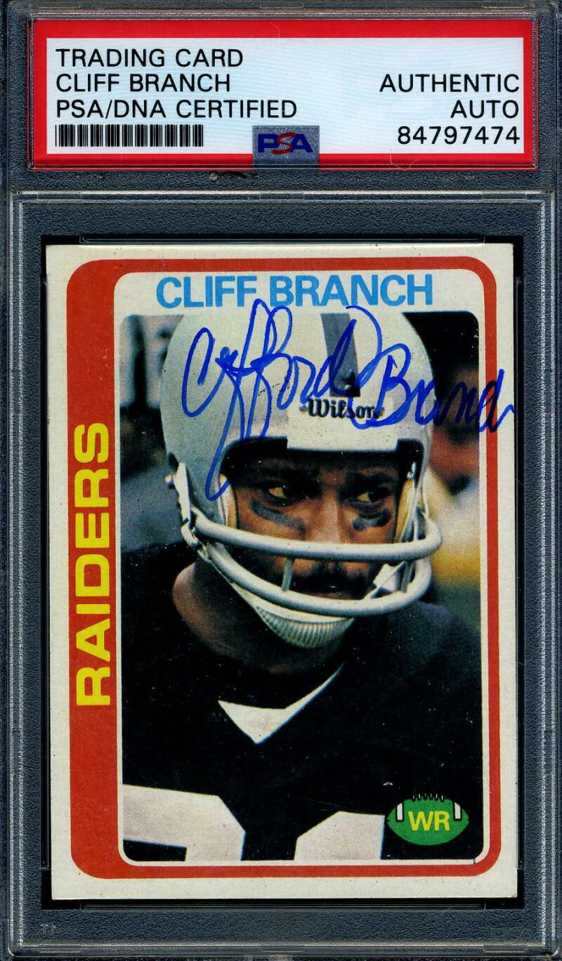 Cliff Branch PSA DNA Signed 1978 Topps Autograph