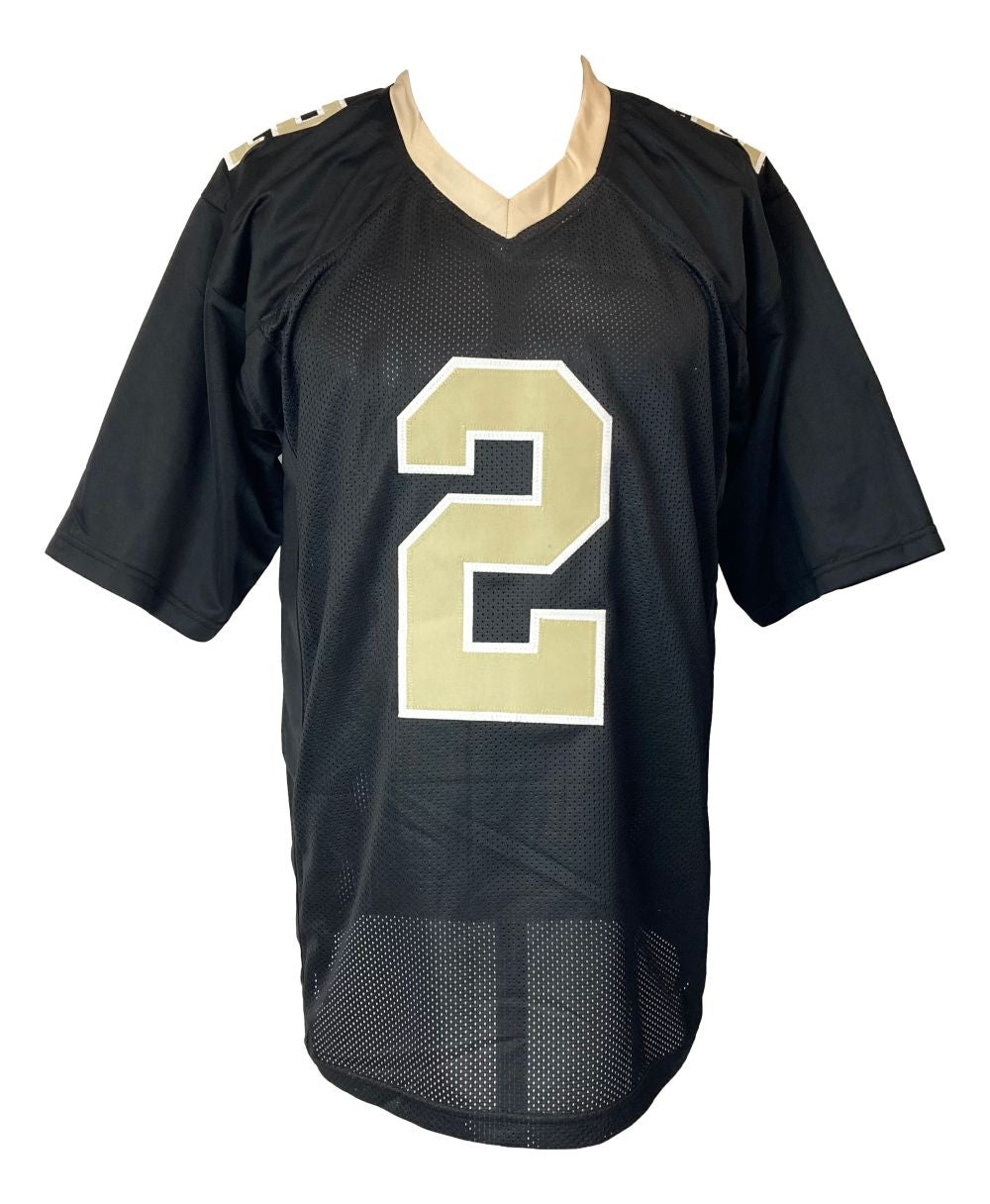 Aaron Brooks New Orleans Signed Black Football Jersey Sports Integrity