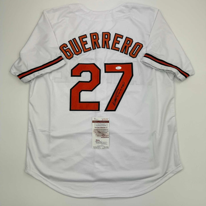 Autographed/Signed Vladimir Guerrero Baltimore White Jersey JSA COA