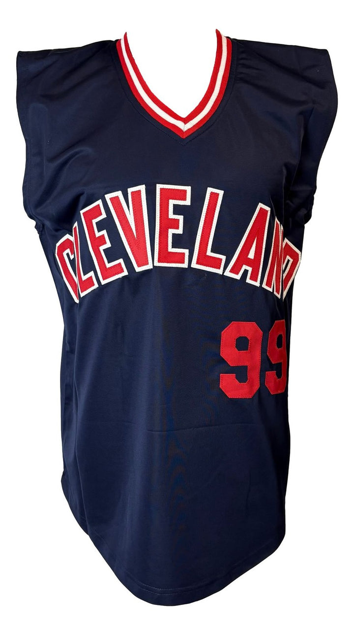 Charlie Sheen Major League Signed Navy Sleeveless Baseball Jersey PSA/DNA