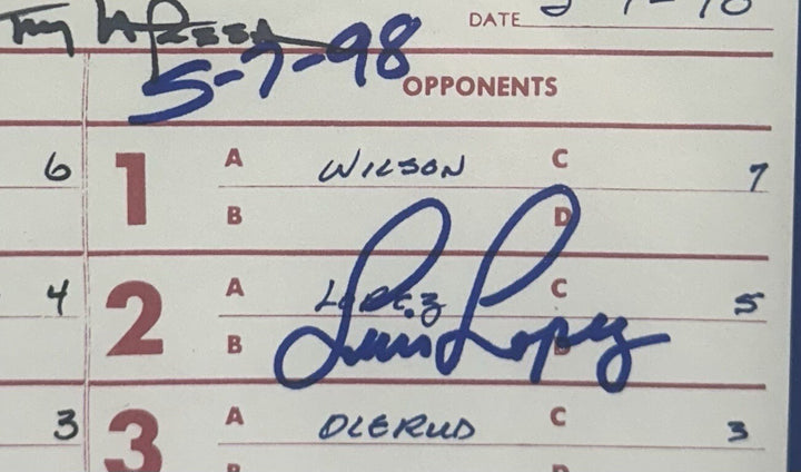 Mark McGwire Signed 1998 Official Lineup Card 13 Hr Framed Cardinals Auto Coa
