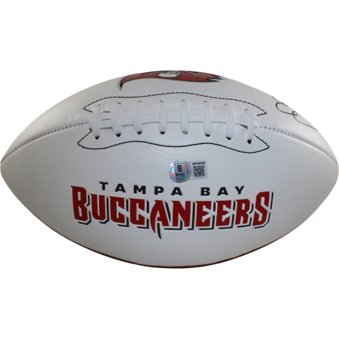 Ronde Barber Autographed Tampa Bay Buccaneers Logo Football Beckett W 55445