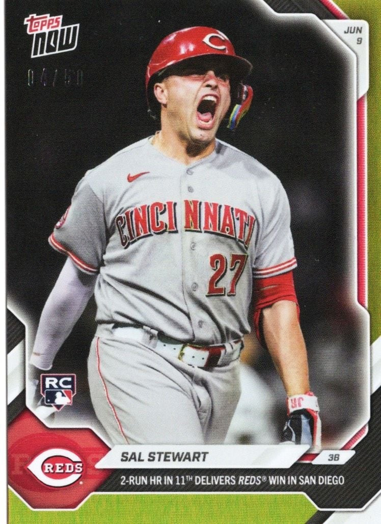 2026 Topps Now Sal Stewart #309 Gold Foil /50 Rookie RC Baseball Card
