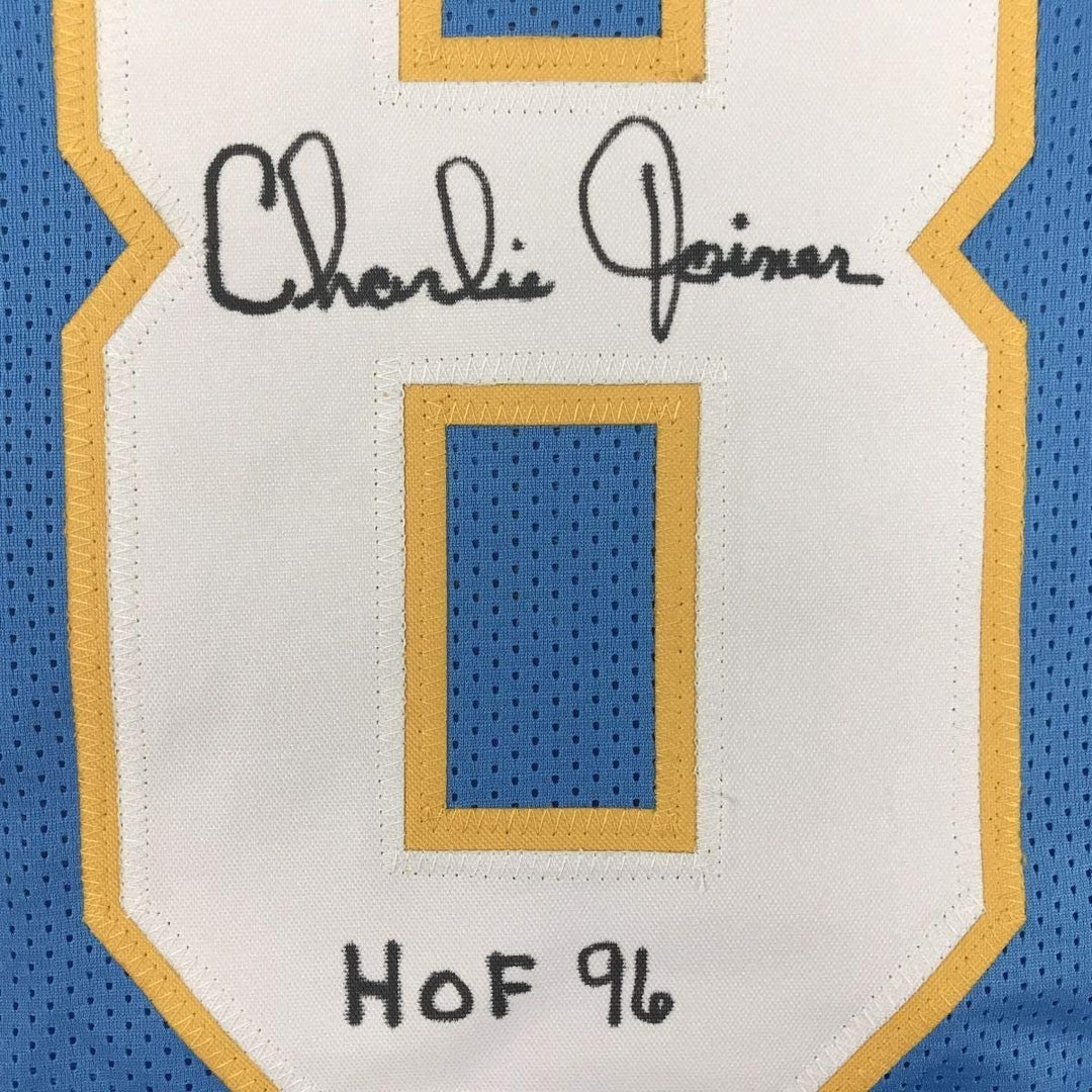 Signed CHARLIE JOINER HOF 96 San Diego Powder Blue Jersey JSA COA