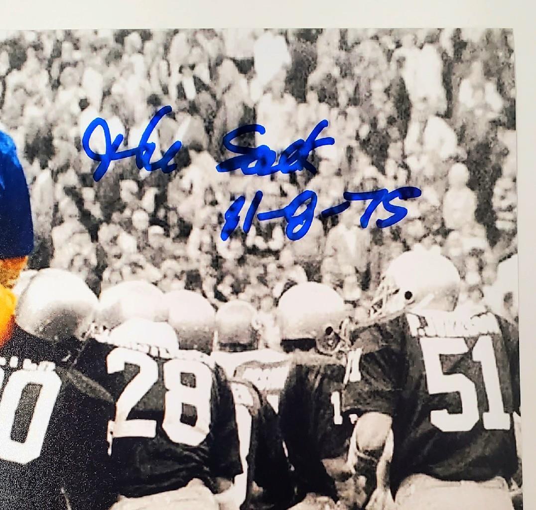 Rudy Ruettiger signed "The Sack 11-8-75" 8x10 photo ~ Beckett BAS Witness Holo