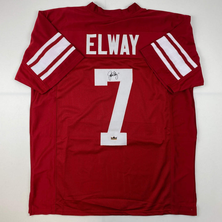 Facsimile Autographed John Elway Stanford Red Reprint Laser Jersey Size Men's XL