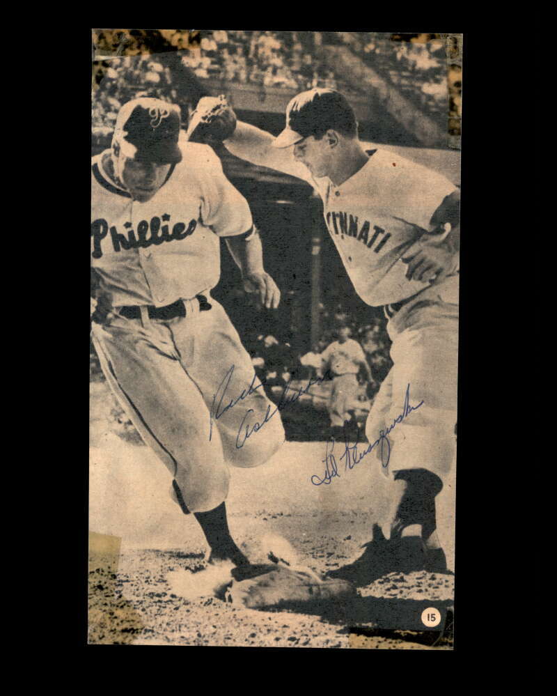 Ted Kluszewski Richie Ashburn JSA Coa Signed  5x8 Vintage Photo Autograph