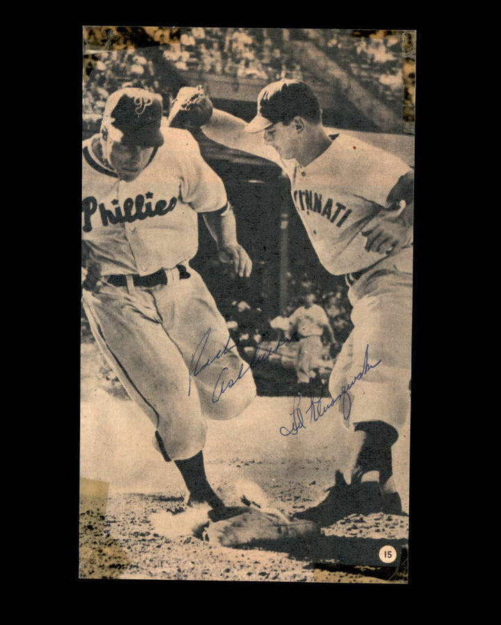 Ted Kluszewski Richie Ashburn JSA Coa Signed  5x8 Vintage Photo Autograph