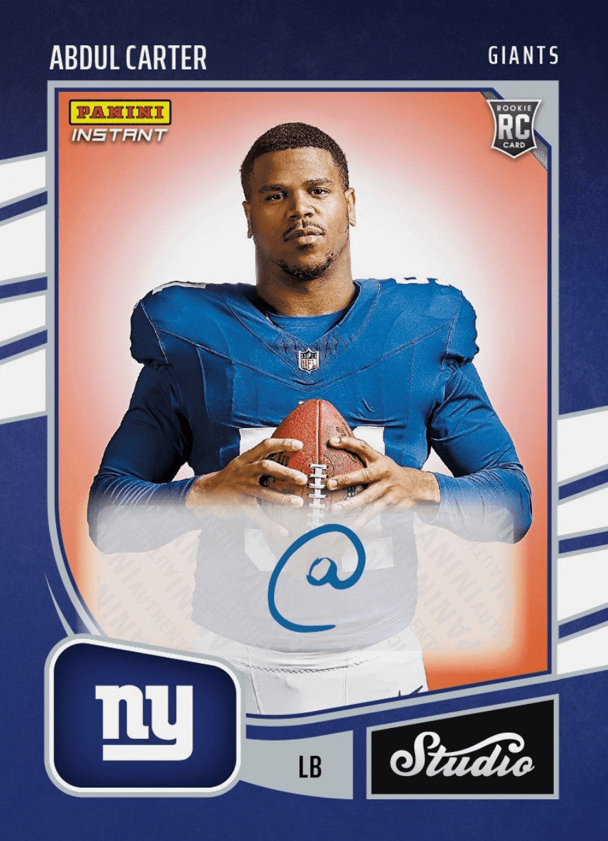 2025 Panini Instant Abdul Carter #SR1 Studio Rookies Auto /99 RC Card