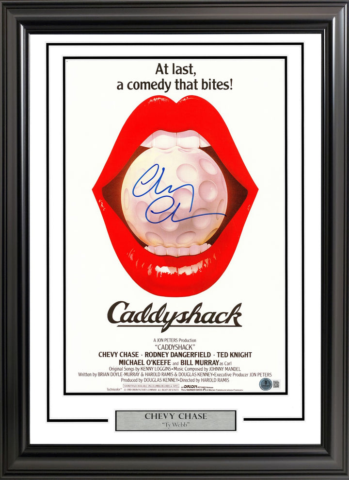 Chevy Chase Signed Framed 11x17 Caddyshack Movie Poster Beckett BAS QR