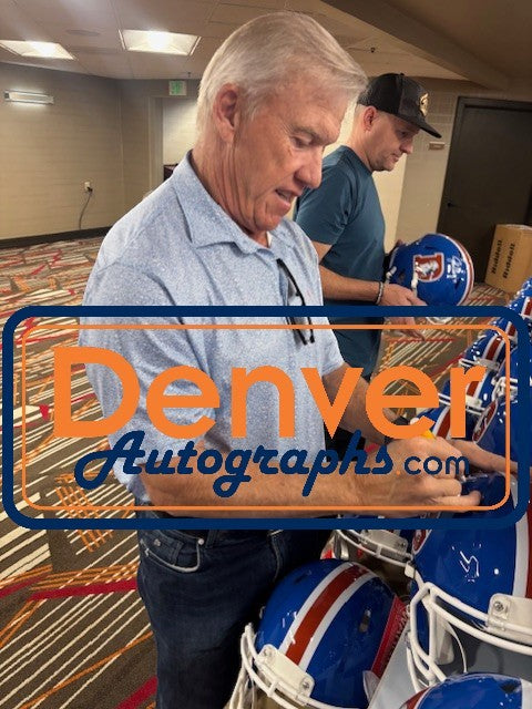 John Elway Autographed Denver Broncos Authentic TB Helmet Beckett Witness 55248