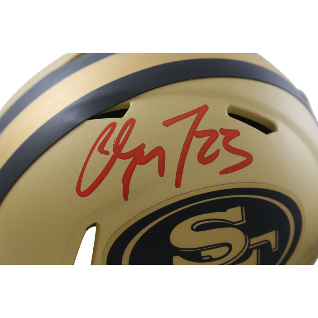 Christian McCaffrey Signed San Francisco 49ers Rave Mini Helmet Fanatics 55627