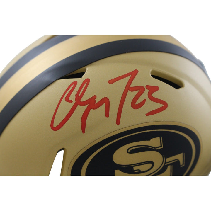 Christian McCaffrey Signed San Francisco 49ers Rave Mini Helmet Fanatics 55627