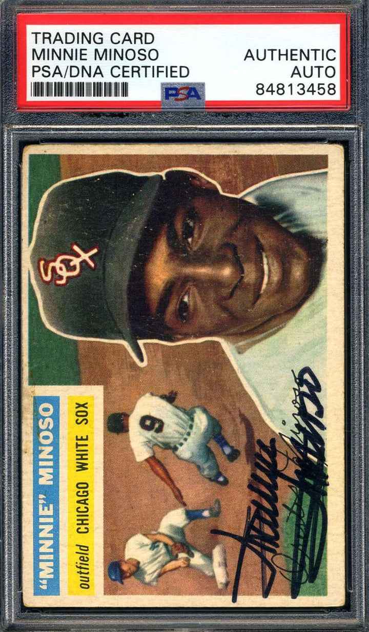 Minnie Minoso PSA DNA Signed 1956 Topps Autograph