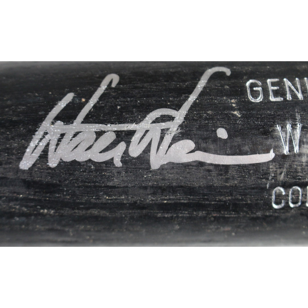 Walt Weiss Autographed Colorado Rockies Game Used LS Broken Black Bat 53926