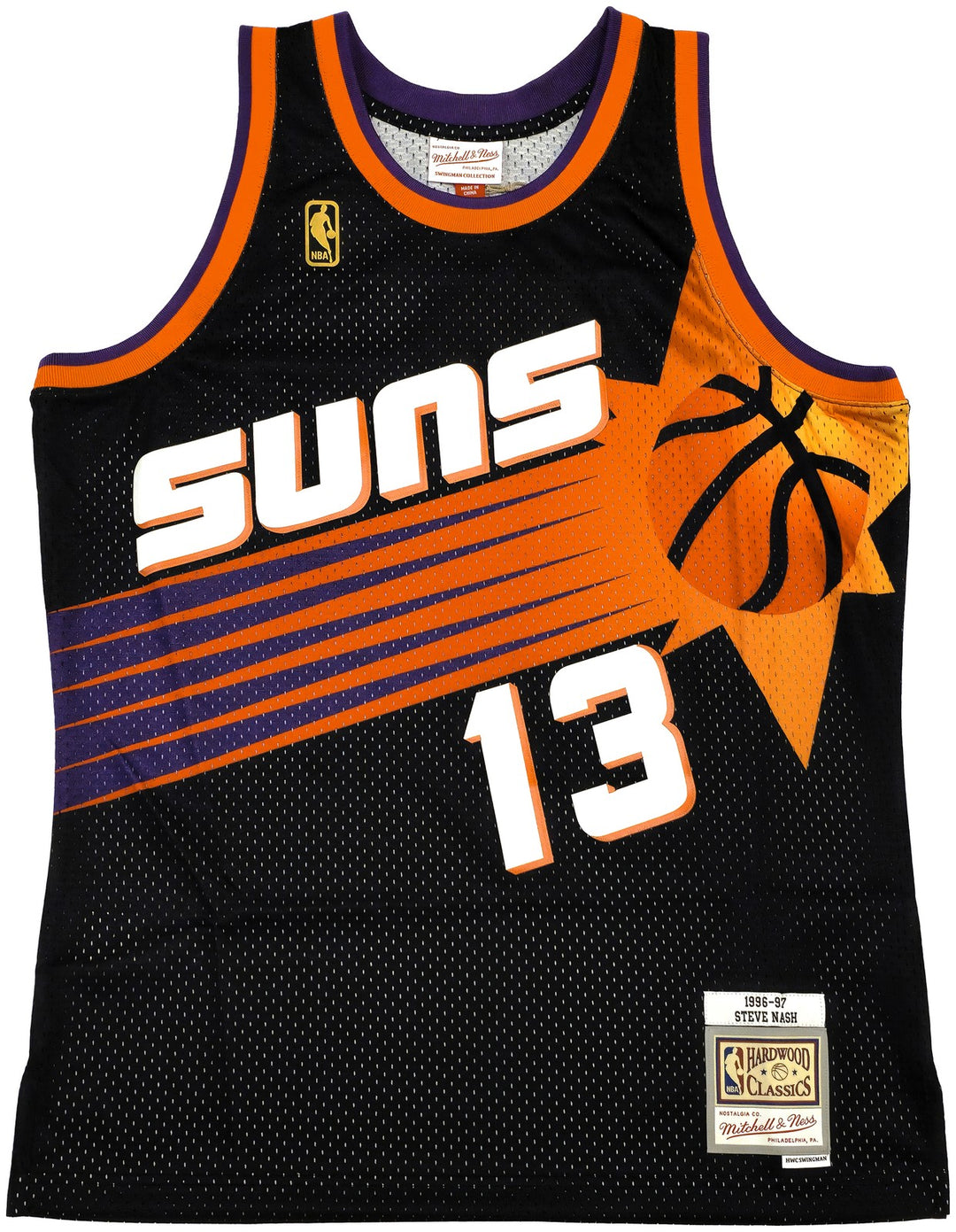 Suns Steve Nash Auto Black Authentic Mitchell Ness 1996-97 HWC Swingman Jersey L
