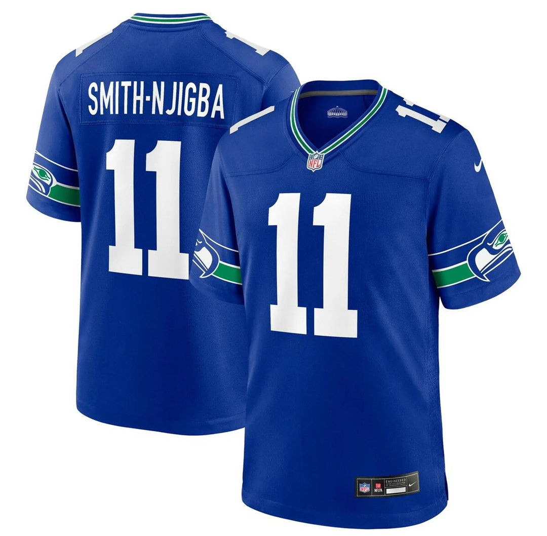 Jaxon Smith-Njigba Unsigned Seattle Seahawks Throwback Nike Jersey Size XL