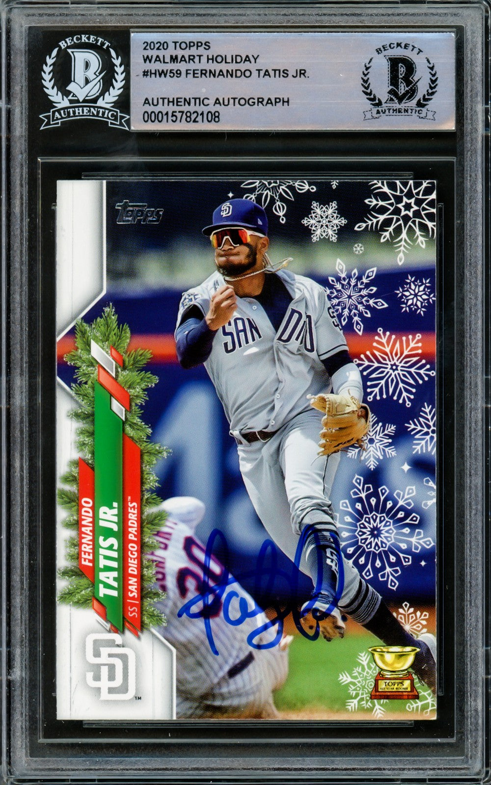 Fernando Tatis Jr. Signed 2020 Topps Holiday Card #HW59 San Diego Padres Beckett