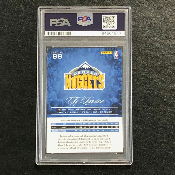 2012-13 Panini Prestige #88 Ty Lawson Signed Card AUTO PSA Slabbed Nuggets