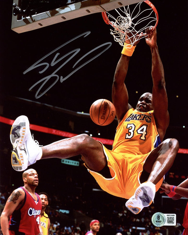 Shaquille Shaq O'Neal Signed 8x10 Photo Los Angeles Lakers Beckett Witness