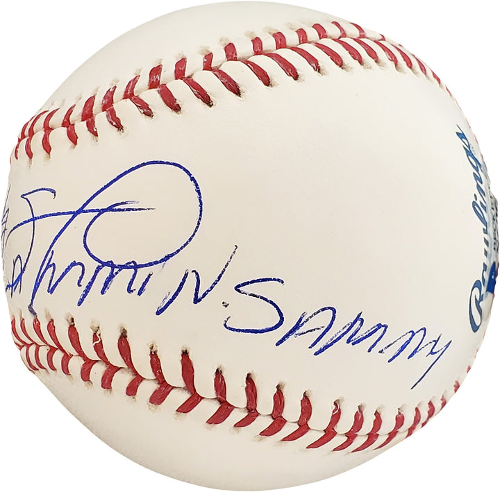 Sammy Sosa Signed Official MLB Baseball Chicago Cubs "Slammin Sammy" Beckett BAS