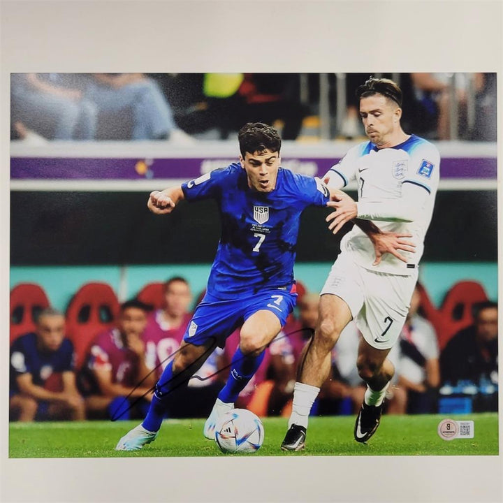 Giovanni Reyna signed USMNT Team USA 11x14 photo autograph (A) ~ Beckett BAS
