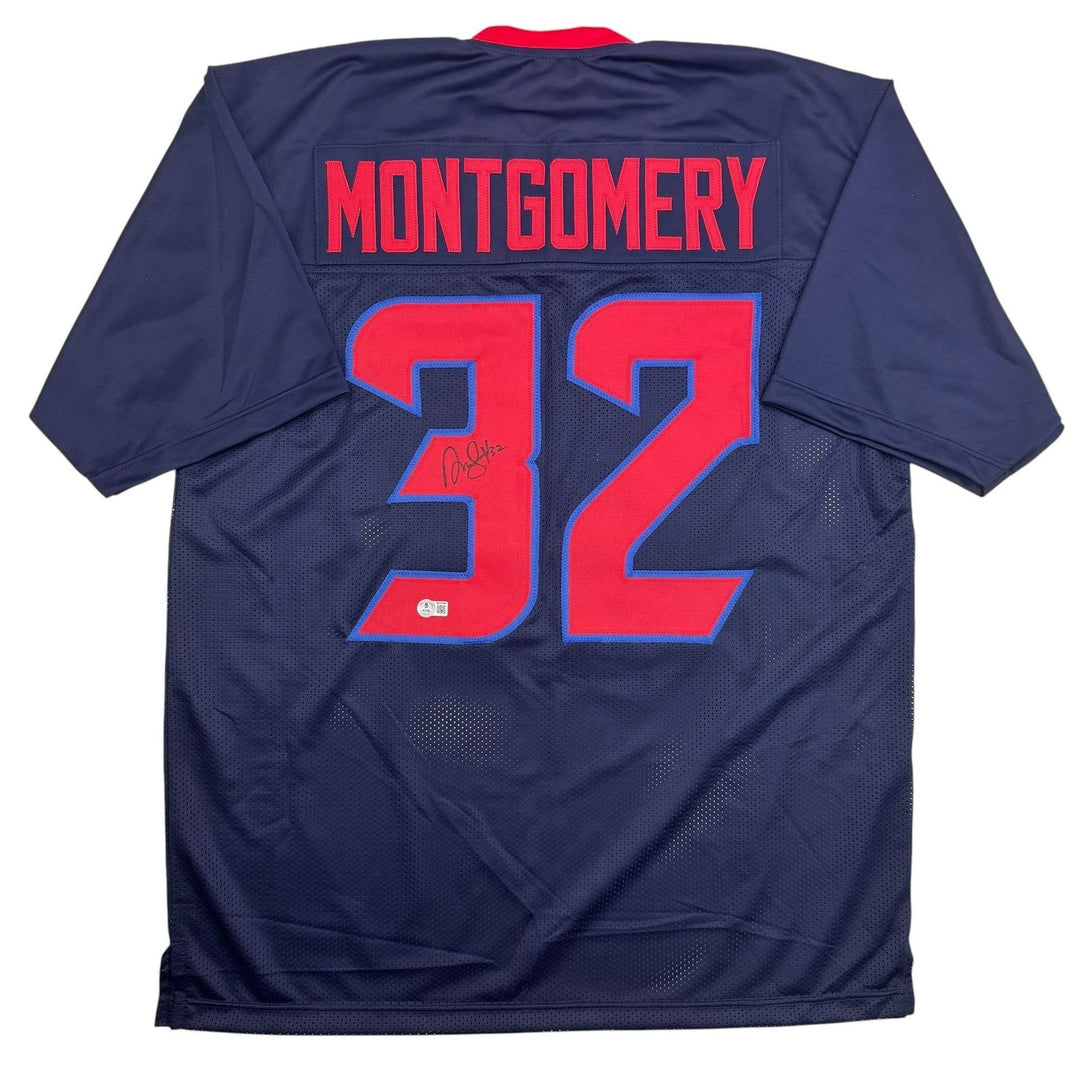 Autographed/Signed David Montgomery Houston Alternate Jersey BAS COA