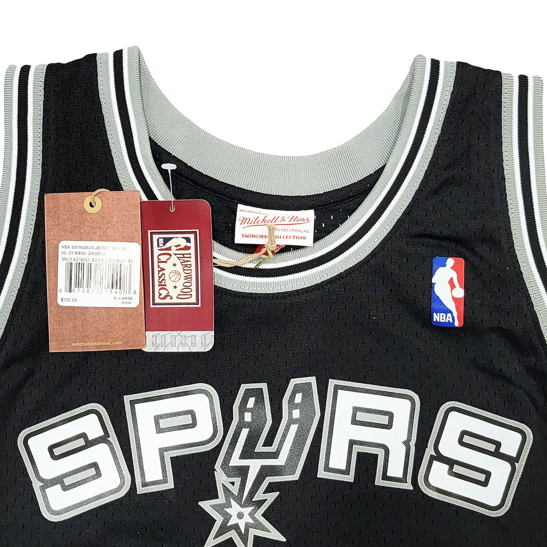 Spurs Manu Ginobili Auto Black Authentic Mitchell Ness Swingman Jersey Sz XL BAS