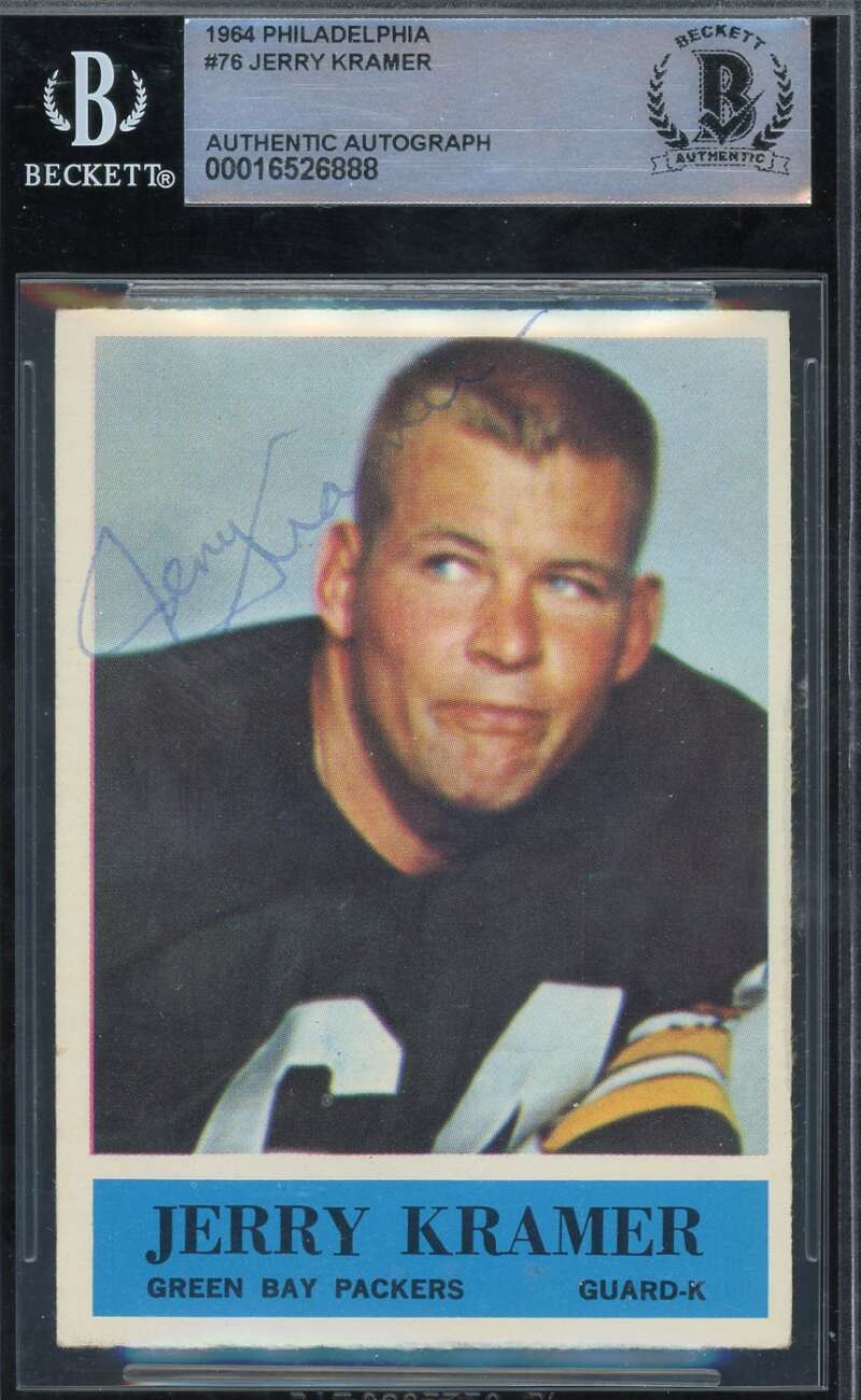 Jerry Kramer Beckett BAS Signed 1964 Philadelphia Autograph