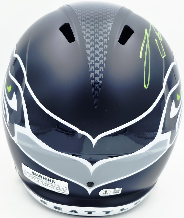 Leonard Williams Signed Seahawks Blue Full Size Speed Replica Helmet Beckett Wit