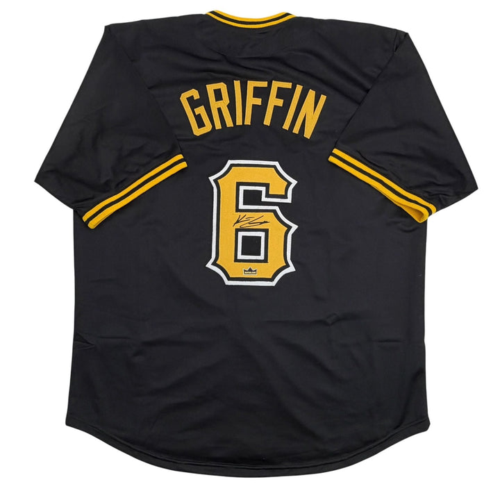 Facsimile Autographed Konnor Griffin Pittsburgh Black Reprint Jersey Men's XL