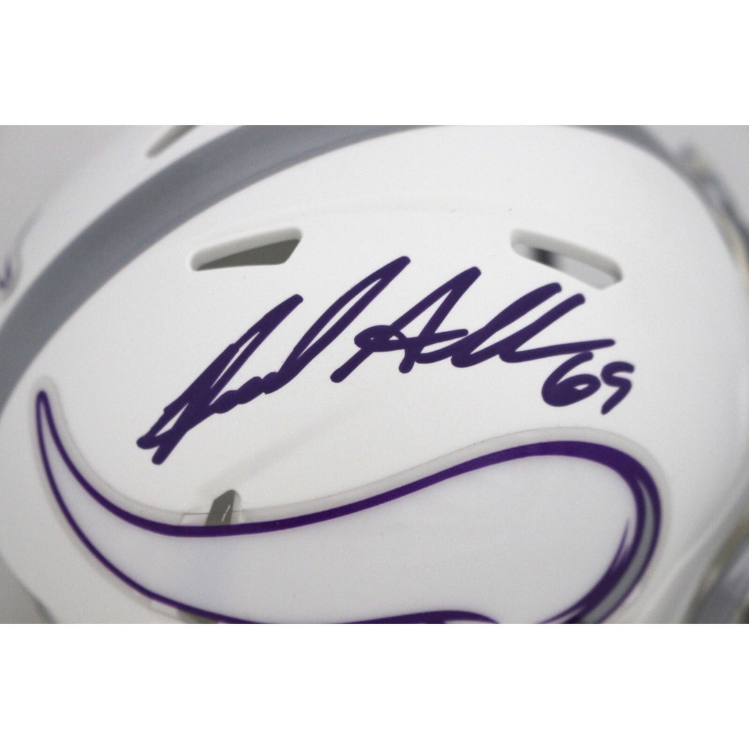 Jared Allen Autographed Minnesota Vikings 2024 Alt Mini Helmet Beckett 48699