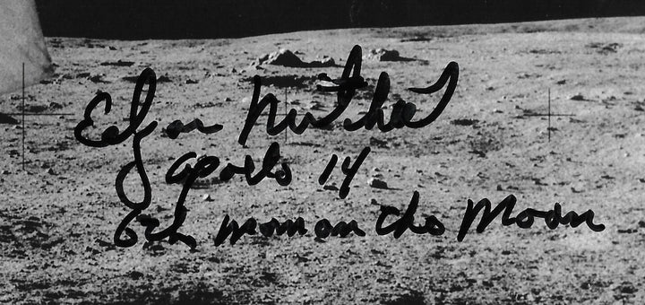 Edgar Mitchell Apollo 14 astronaut signed 8x10 photo INS framed auto PSA/DNA COA