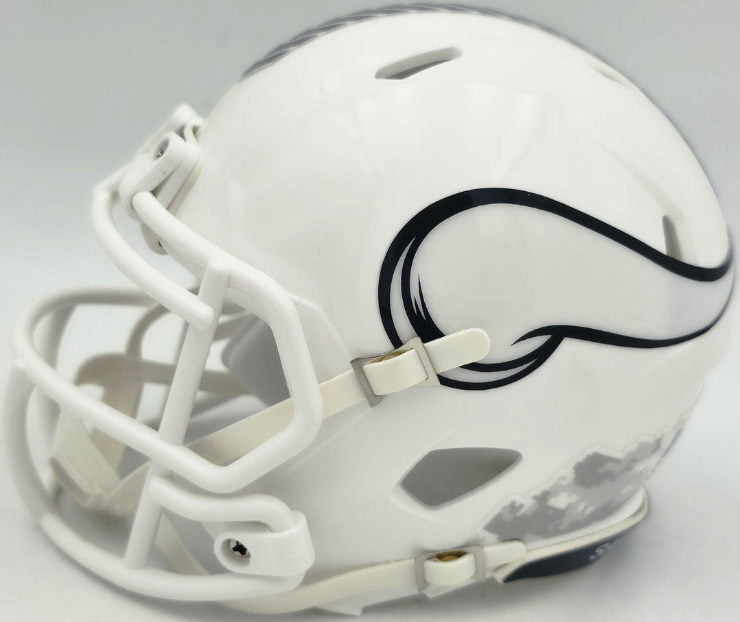 Jordan Addison Auto Vikings White 24 Salute To Service Speed Mini Helmet Beckett