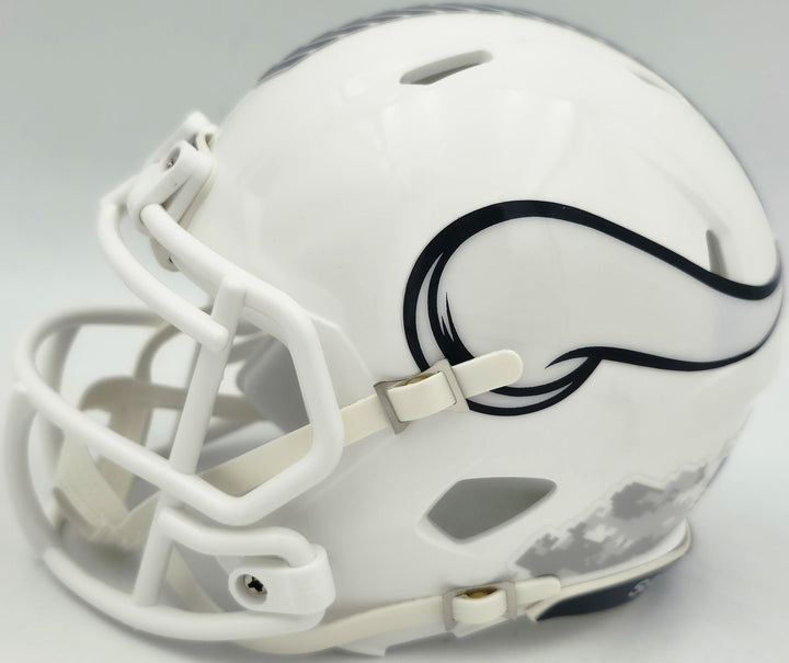 Jordan Addison Auto Vikings White 24 Salute To Service Speed Mini Helmet Beckett