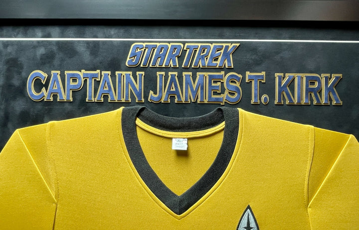 William Shatner Signed Star Trek Yellow Shirt Framed COA JSA Auto Kirk Spock