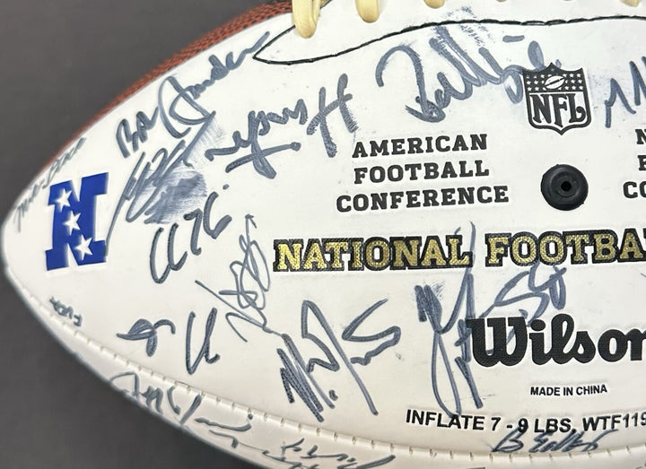 2008 Pro Bowl Team Signed NFL Football Adrian Peterson Tony Romo 40 + Auto Coa