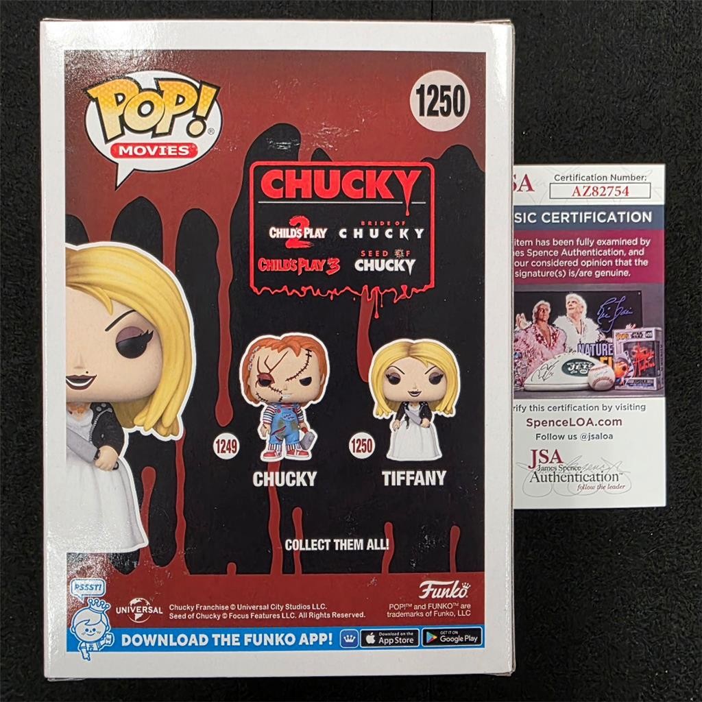 Jennifer Tilly signed Bride of Chucky Tiffany Funko Pop 1250 orange auto JSA