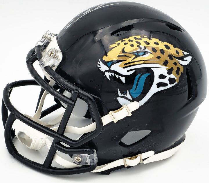 Travis Etienne Signed Jacksonville Jaguars Black Speed Mini Helmet Beckett Wit