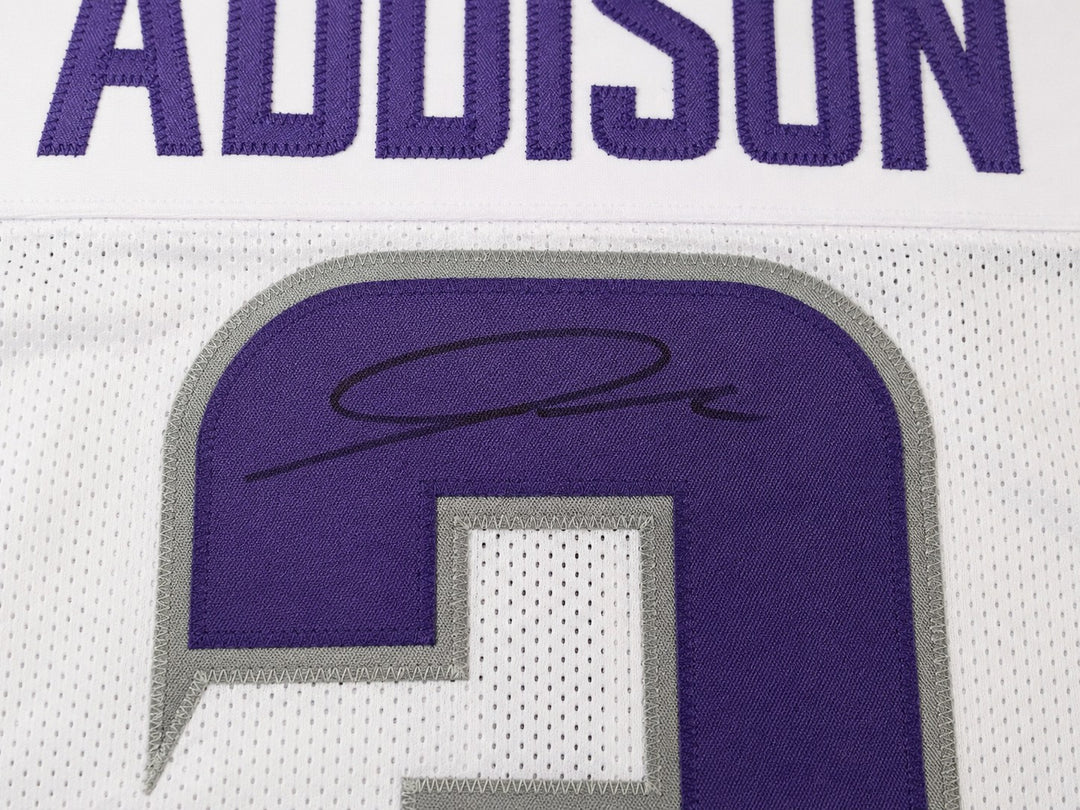 Minnesota Vikings Jordan Addison Signed White Jersey Beckett BAS QR