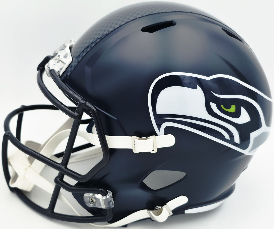 Kenneth Walker III Signed Seahawks Blue Full Sz Speed Rep Helmet Beckett Wit