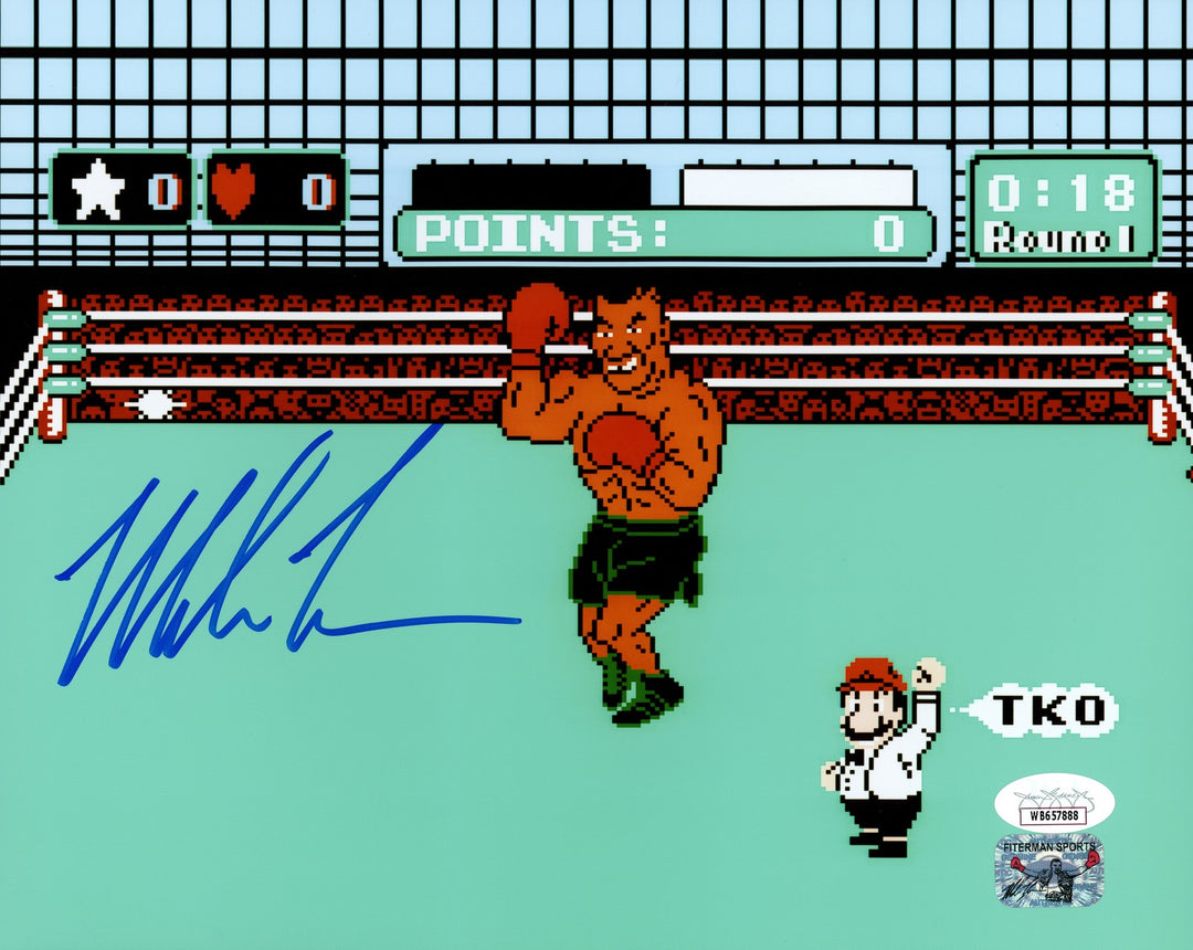 Mike Tyson Signed 8x10 Photo Nintendo NES Punch-Out!! JSA Wit