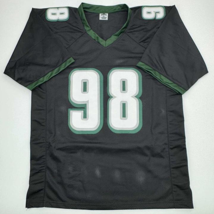 Autographed/Signed Jalen Carter Philadelphia Black Jersey Beckett COA