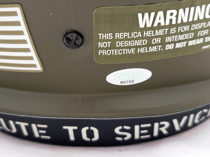 Tyler Lockett Auto Seahawks Army Green Salute 2 Service Full Size Rep Spd Helmet