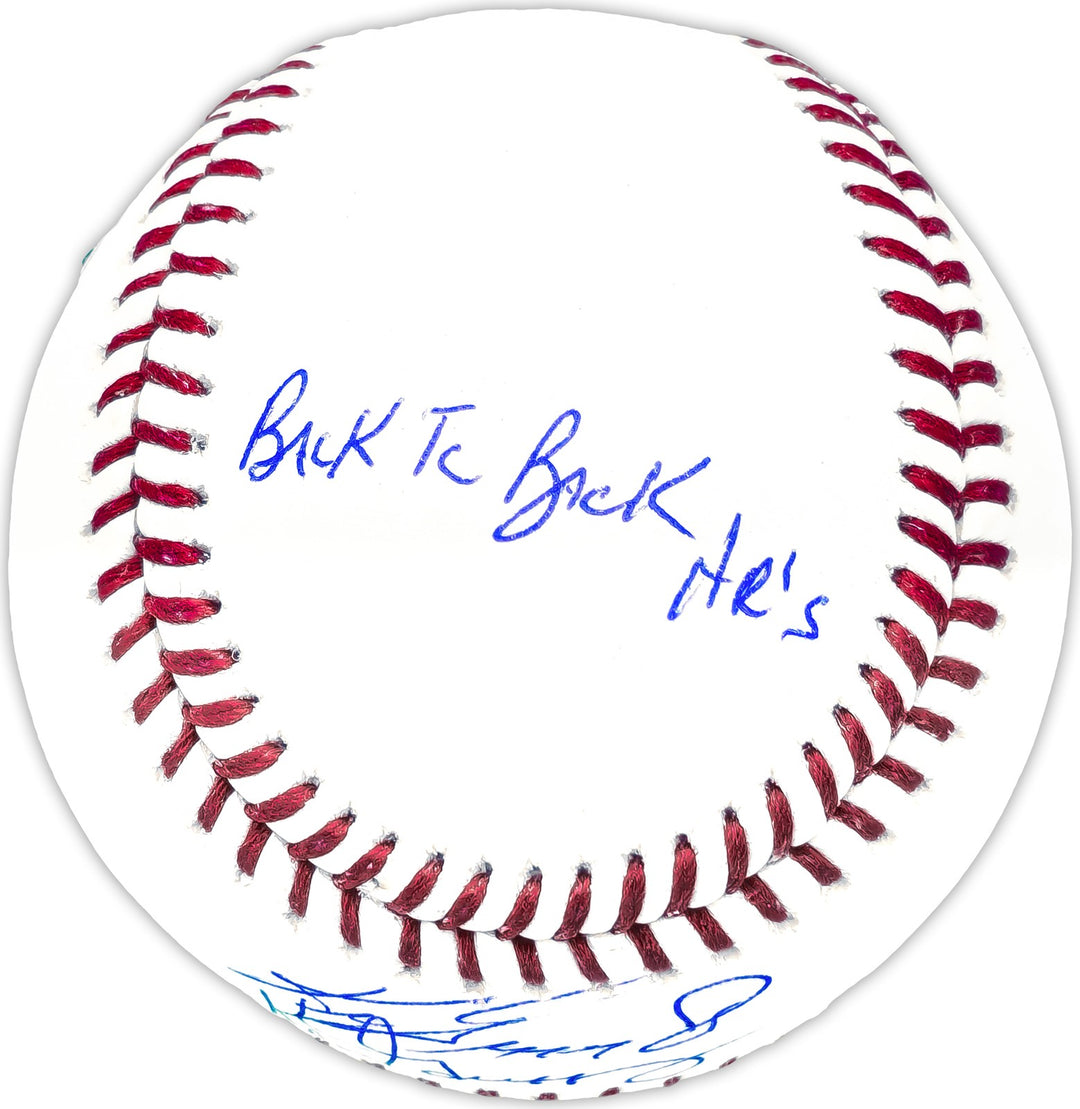 Ken Griffey Jr. & Sr. Signed MLB Baseball Mariners Back To Back HR 9/14/90 BAS