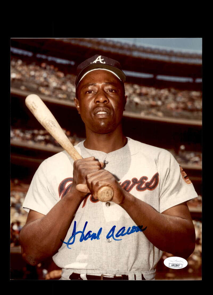 Hank Aaron JSA Coa Signed 8x10 Photo Autograph Braves