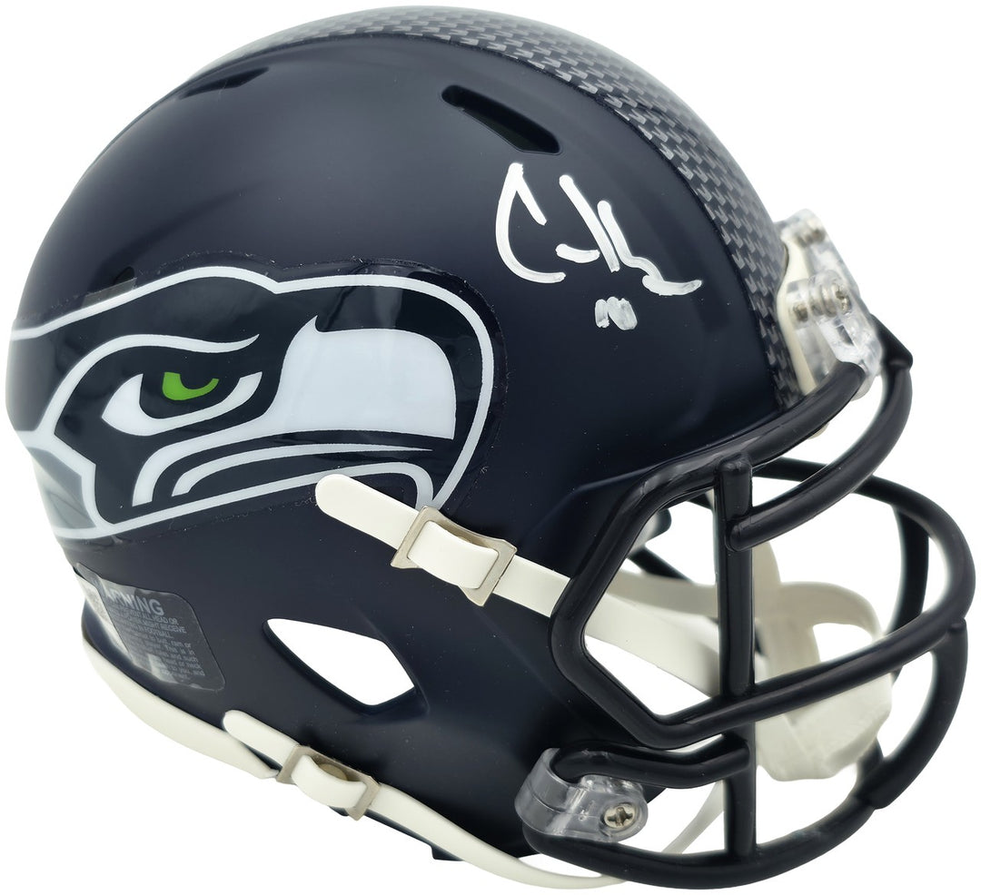 Cooper Kupp Signed Seahawks Blue SB LX Champions Logo Speed Mini Helmet
