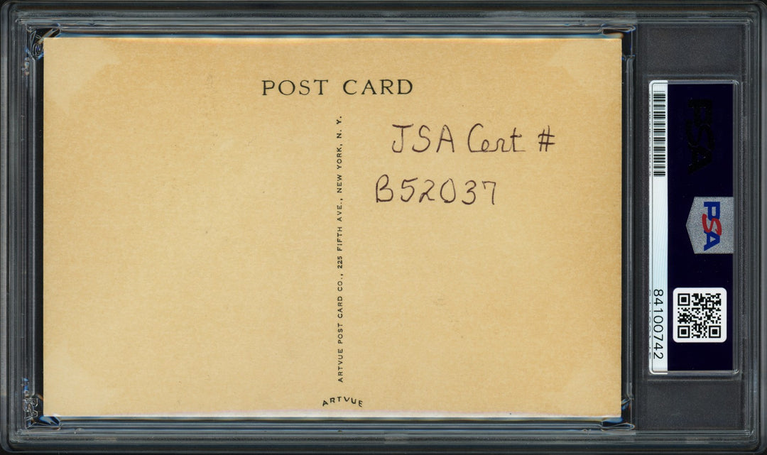 Ty Cobb Signed Artvue HOF HOF Plaque Postcard Auto 8 PSA/DNA 84100742