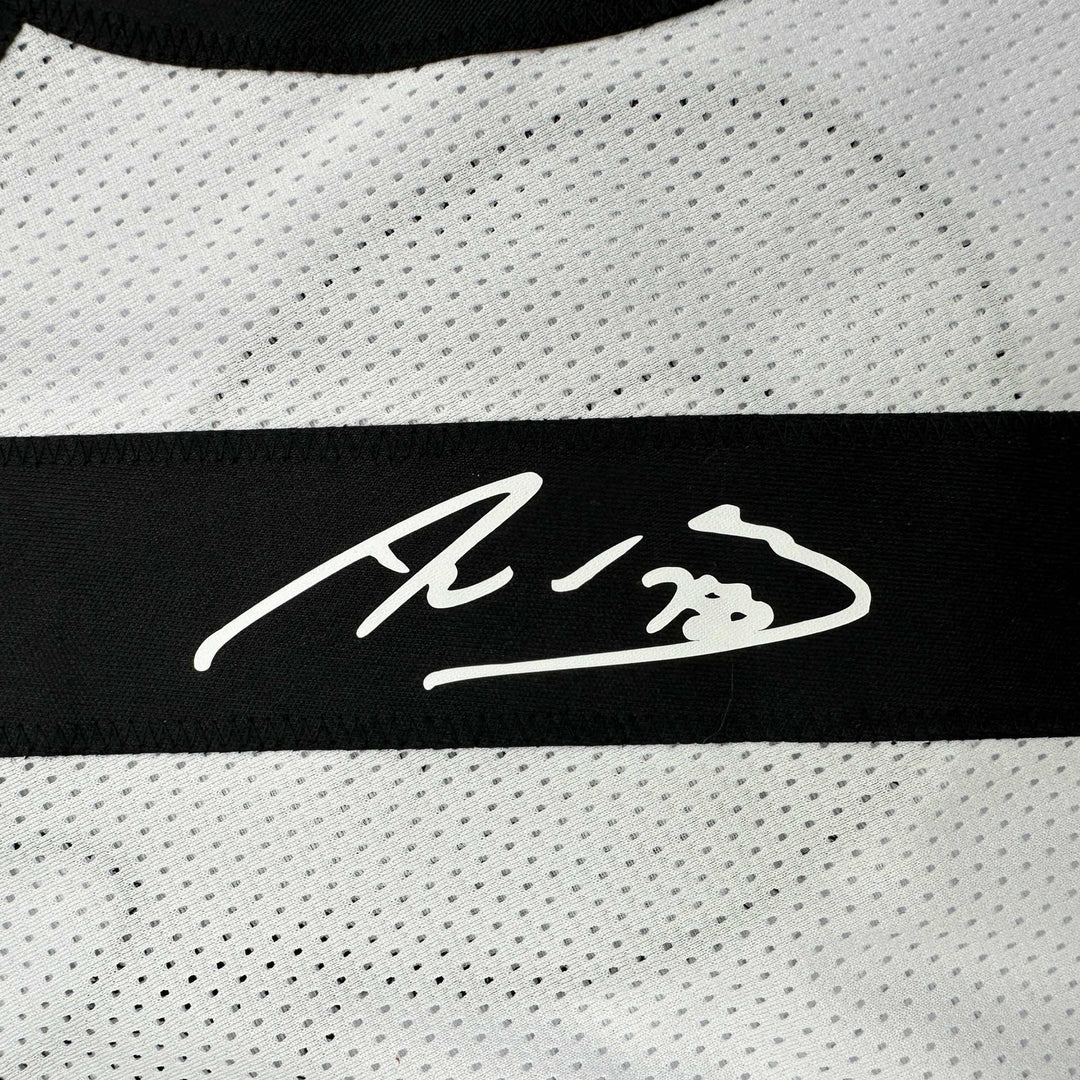 Framed Facsimile Autographed Alejandro Villanueva 35x39 PIT White Reprint Jersey